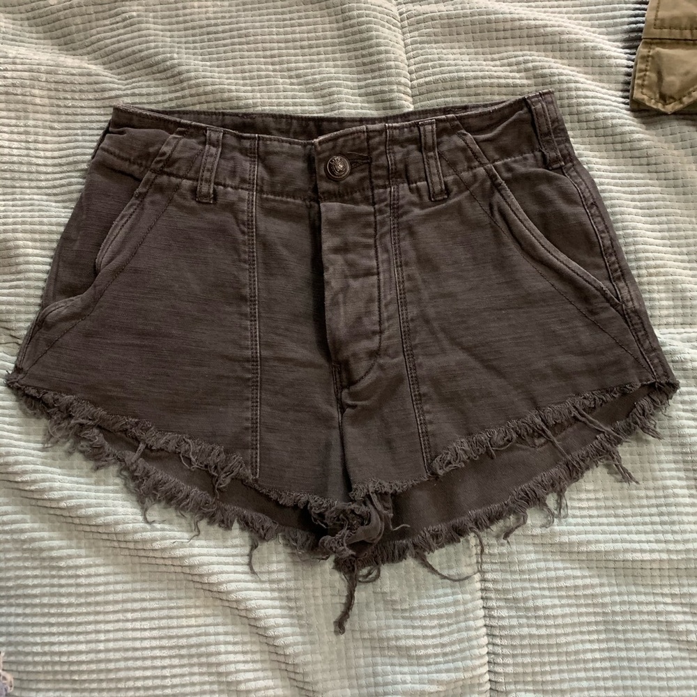 Free people black denim shorts